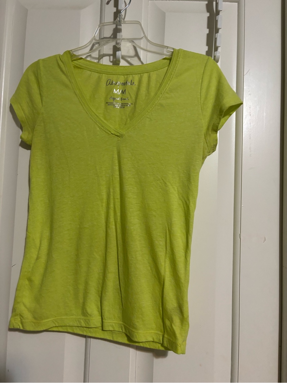 Aeropostale Women's V-Neck Short Sleeve Tee in Lime